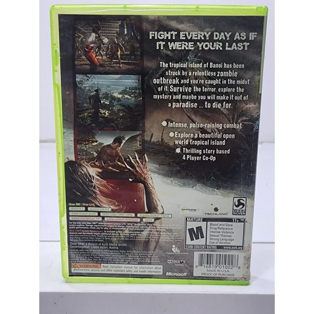 Dead Island: Game of the Year Edition Xbox 360 Microsoft Complete With Manual